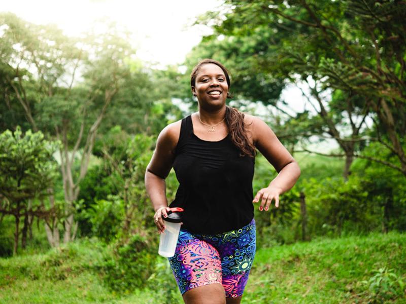 woman going for a run outside