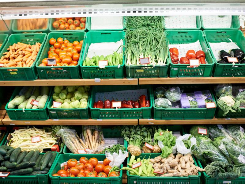 Produce on shelf